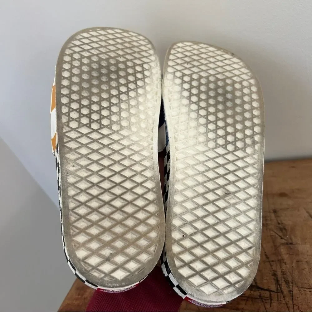 Vans half big checker slide-on shoes slides men's sz 11 preworn